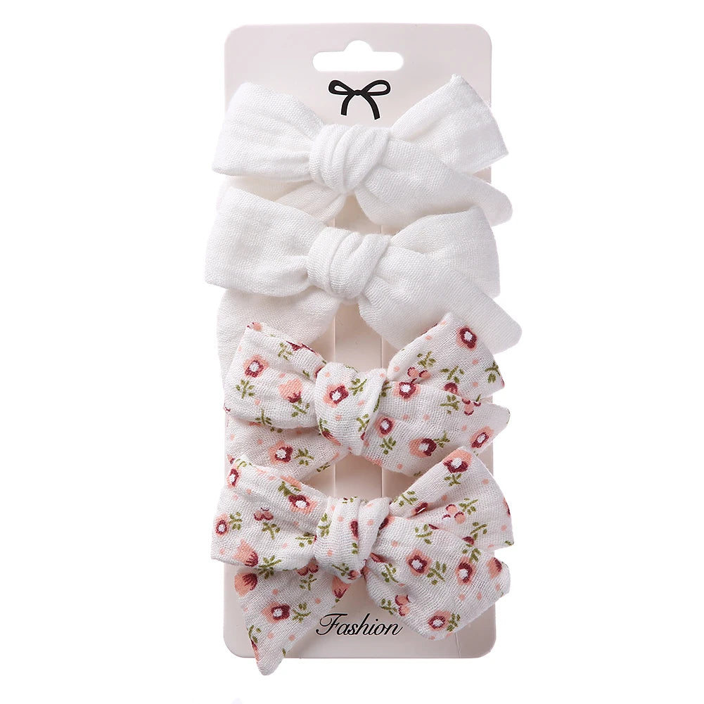 Set di clip per bambini floreali a 4 pezzi 