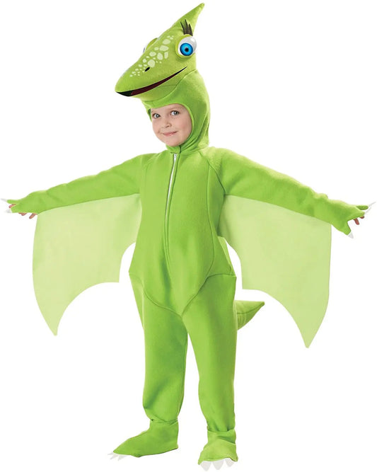 Disfraz de bebé de dinosaurio verde