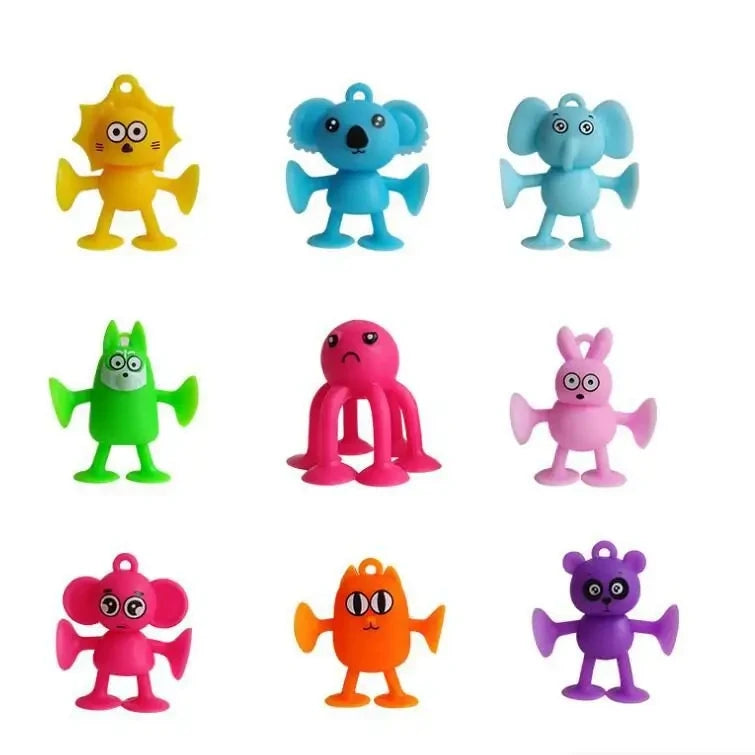 Coloridos juguetes de baño de taza de succión