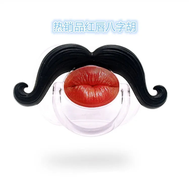 Chupetes de bebé graciosos de bigote y dientes