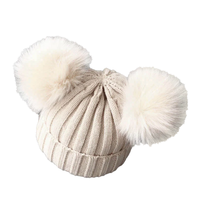 Doppio berretto a maglia Pom-Pom 
