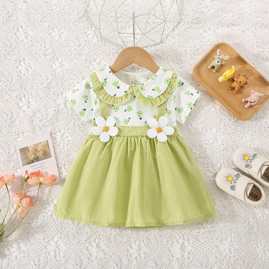 Vestito per bambini con colletto floreale 