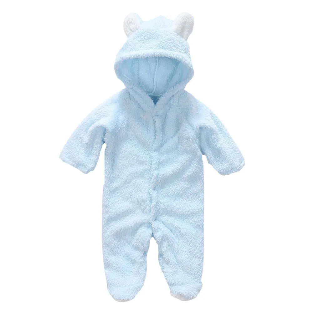 Romper de bebé de oso rosa esponjoso