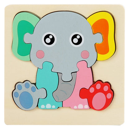 Juego de rompecabezas de madera animal