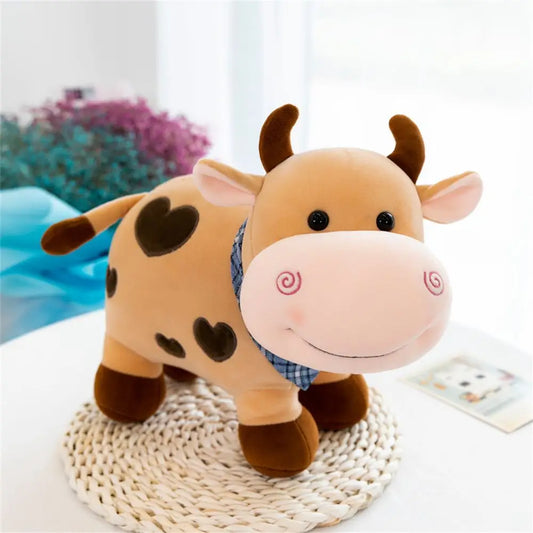 Giocattolo di peluche di mucca sorridente