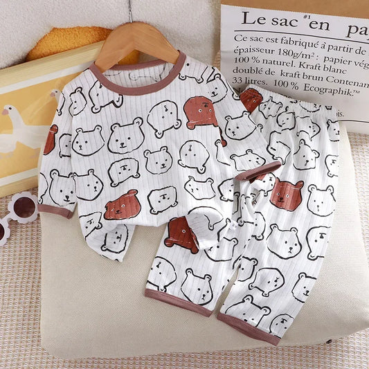 Set di pigiama per bambini con stampa orso