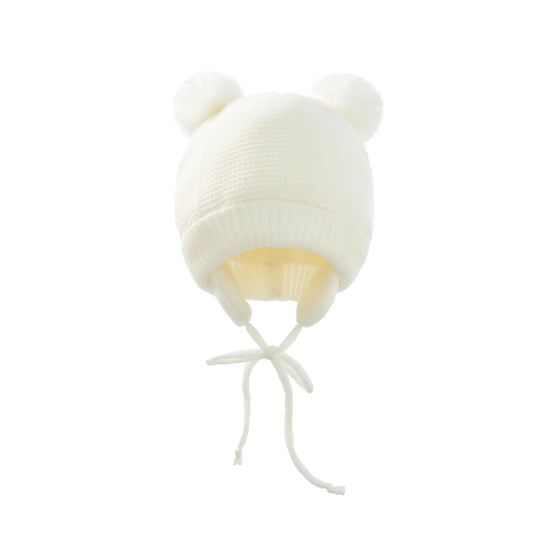 Double Pom-Pom Knit Baby Hat 