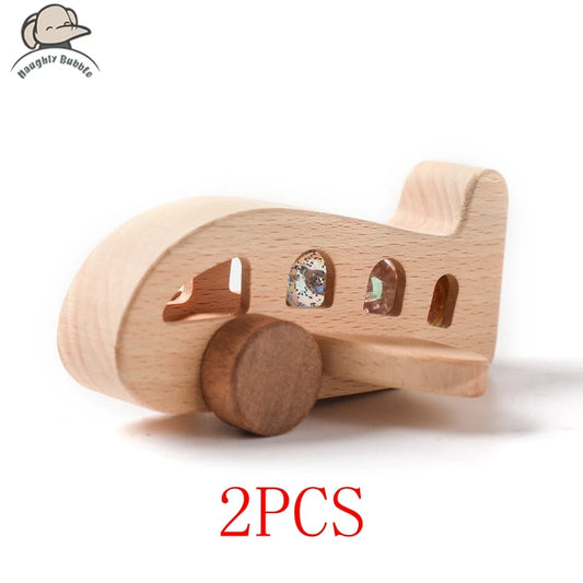 Juego de juguetes de tren de cumpleaños de madera