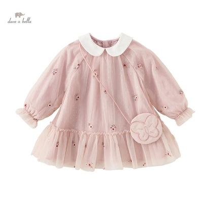 Dave Bella Mesh Floral Princess Dress Baby