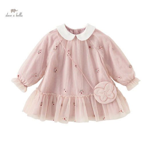Dave Bella Mesh Floral Princess Dress Girls baby