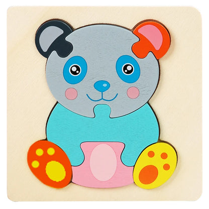 Juego de rompecabezas de madera animal