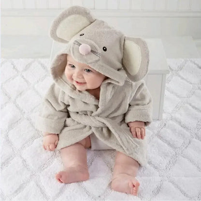 Bata de baño de bebé con capucha de animales 