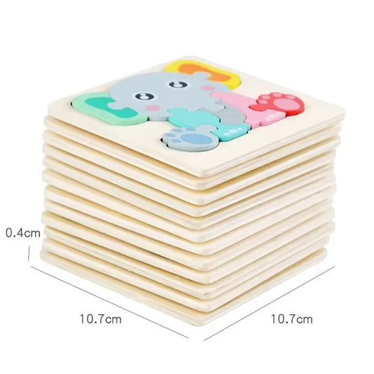 Juego de rompecabezas de madera animal