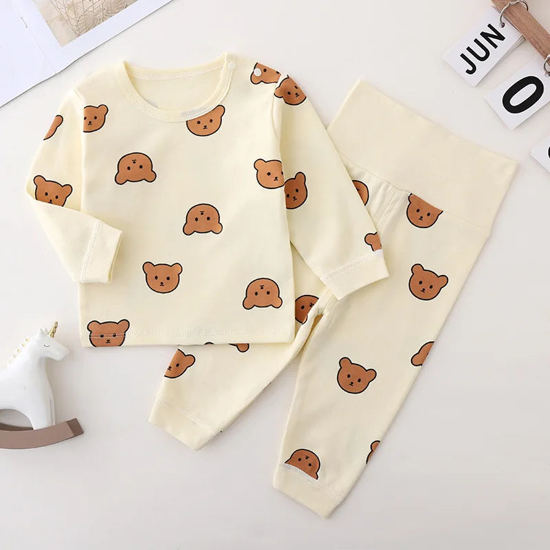 Cream Bear Stampa set di pigiama per bambini
