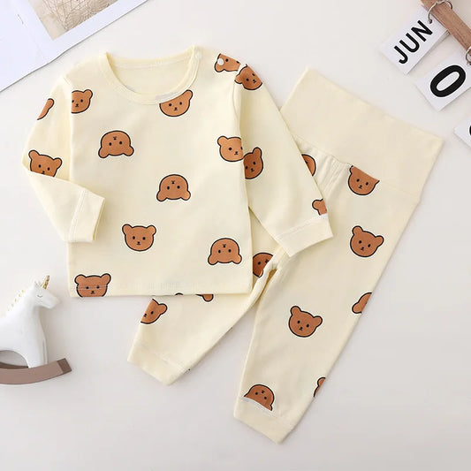 Cream Bear Stampa set di pigiama per bambini
