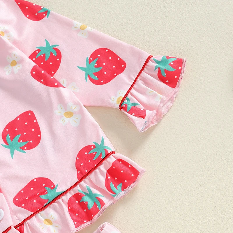 Set di pigiama baby rabbuffone fragole 