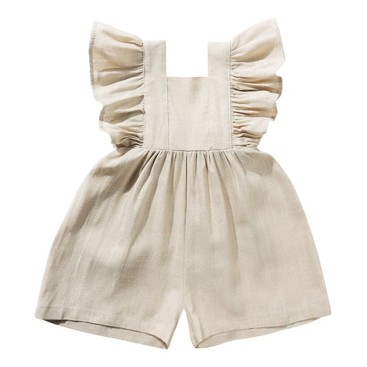 Ruffle Shoulder Baby Rompper 