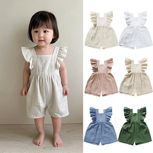 Ruffle Shoulder Baby Rompper 