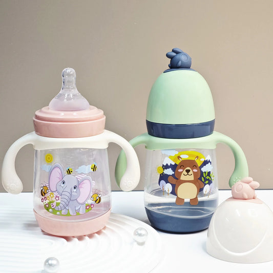 Bottiglia per bambini da cartone animato da 240 ml con manici 
