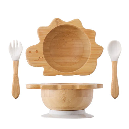 Dinosauro set di stoviglie in legno per bambini 