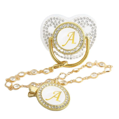 Lettera d'oro personalizzata BABY PICIFIER SET