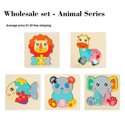 Juego de rompecabezas de madera animal