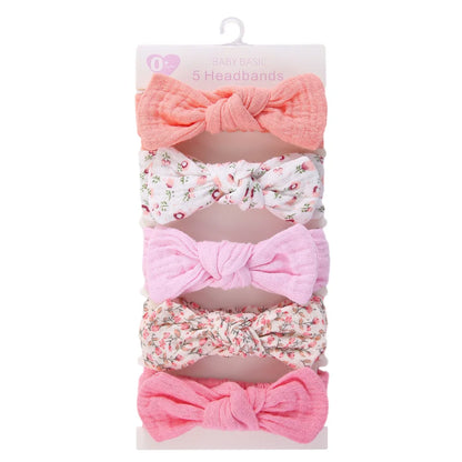 5 pezzi set di fascia di cotone mussola per bambini