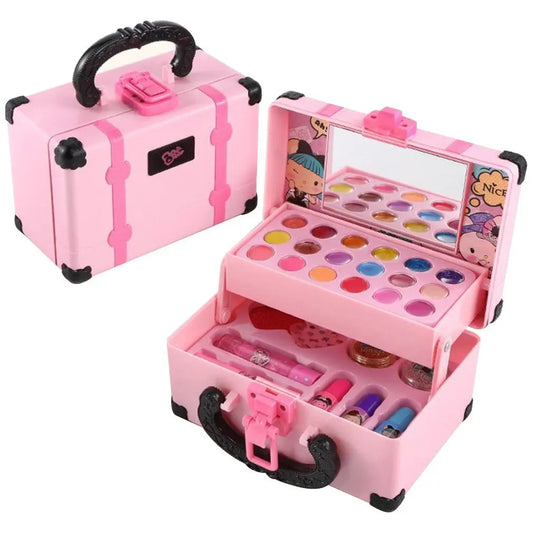 Kit per il trucco per bambini in valigia rosa