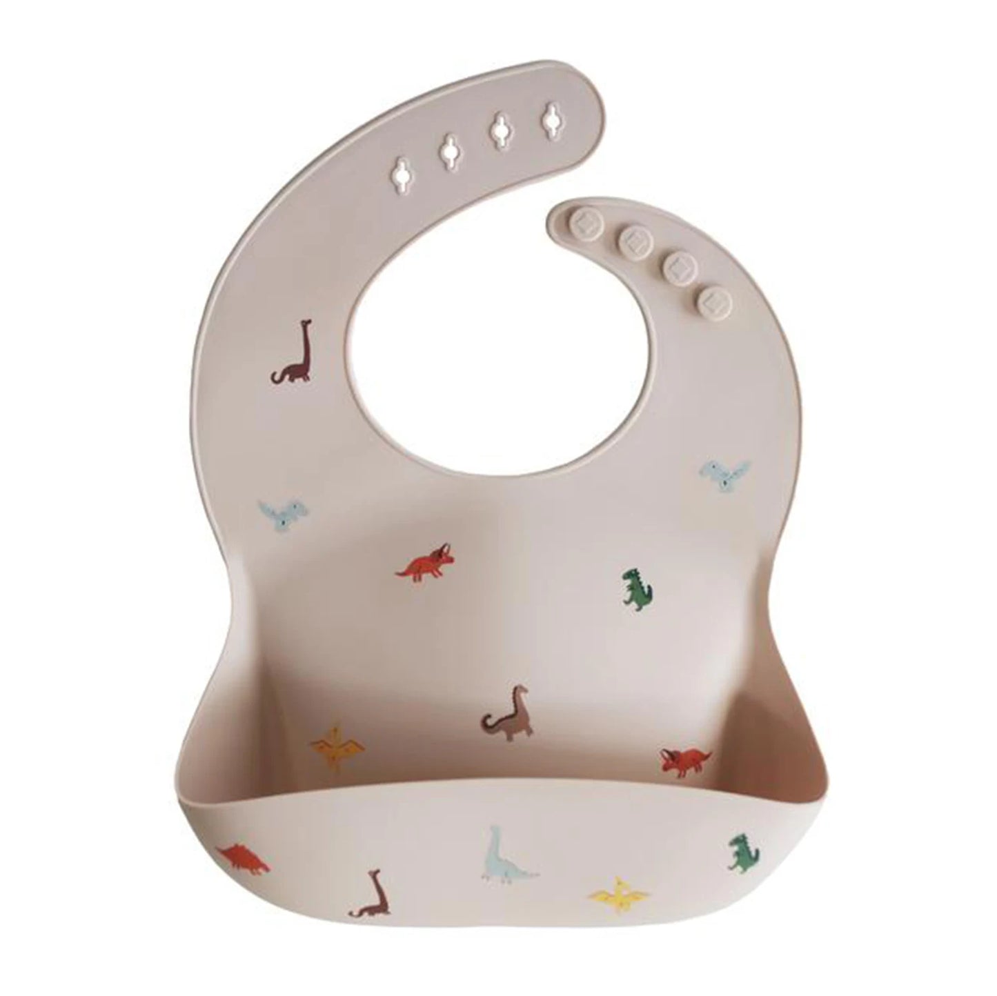 Bavaglini in silicone floreale beige e blu