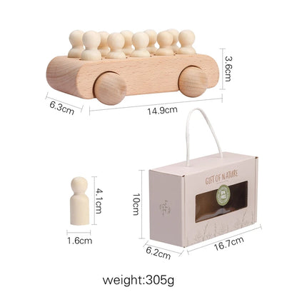 Juego de juguetes de tren de cumpleaños de madera