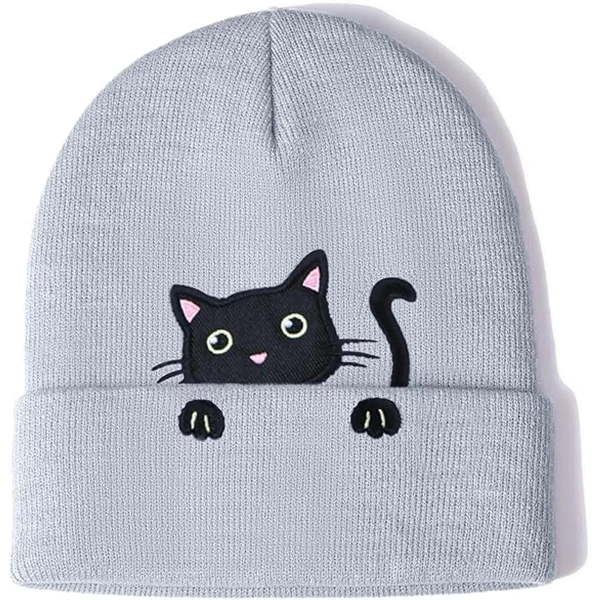 Gorro de tejido de gato peek-a-boo