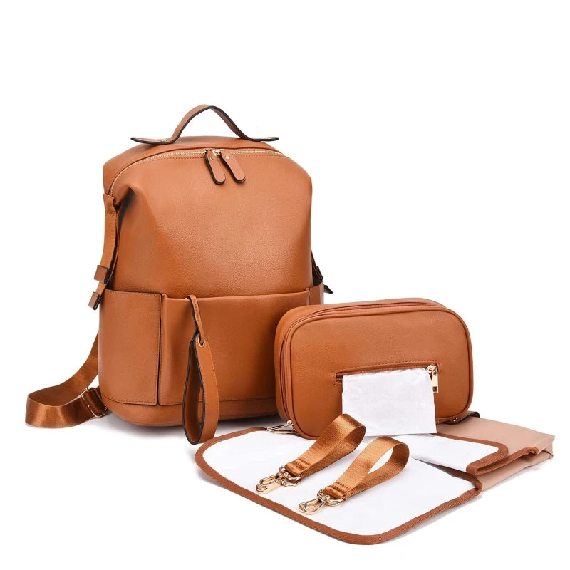 PU Leather Mommy Backpack