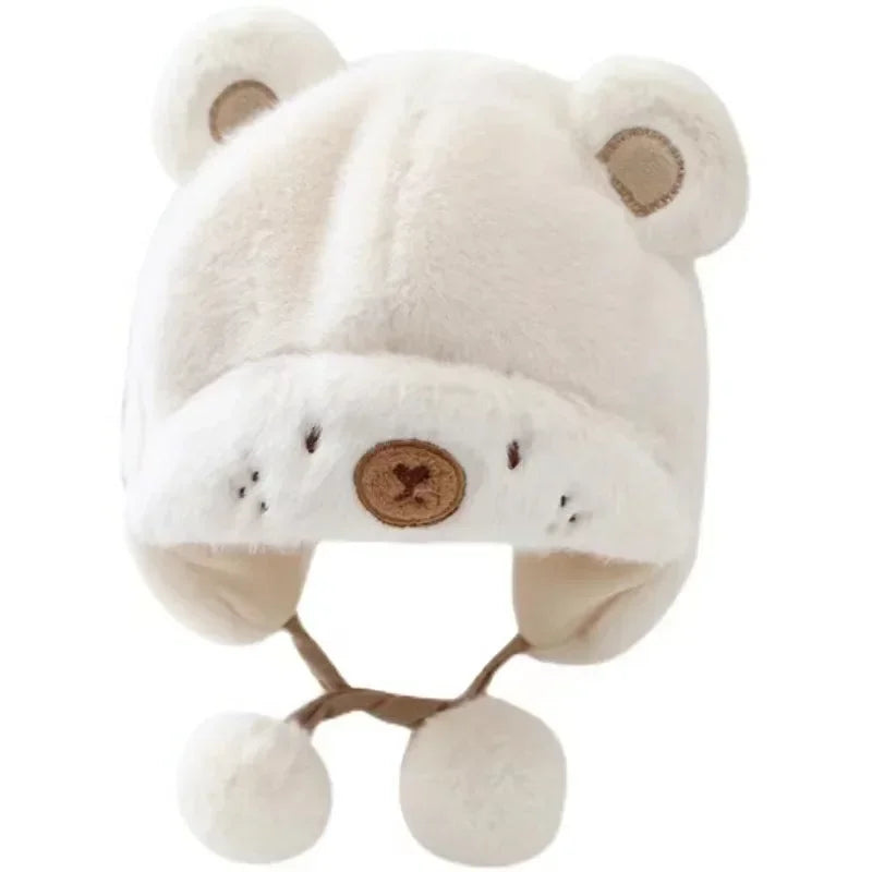 Cappello invernale per orecchie di orso fuzzy 