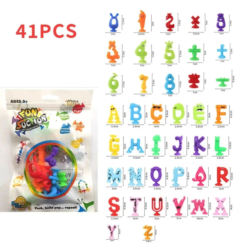 Coloridos juguetes de baño de taza de succión