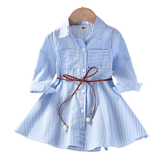 Abito a righe a strisce blu per ragazze