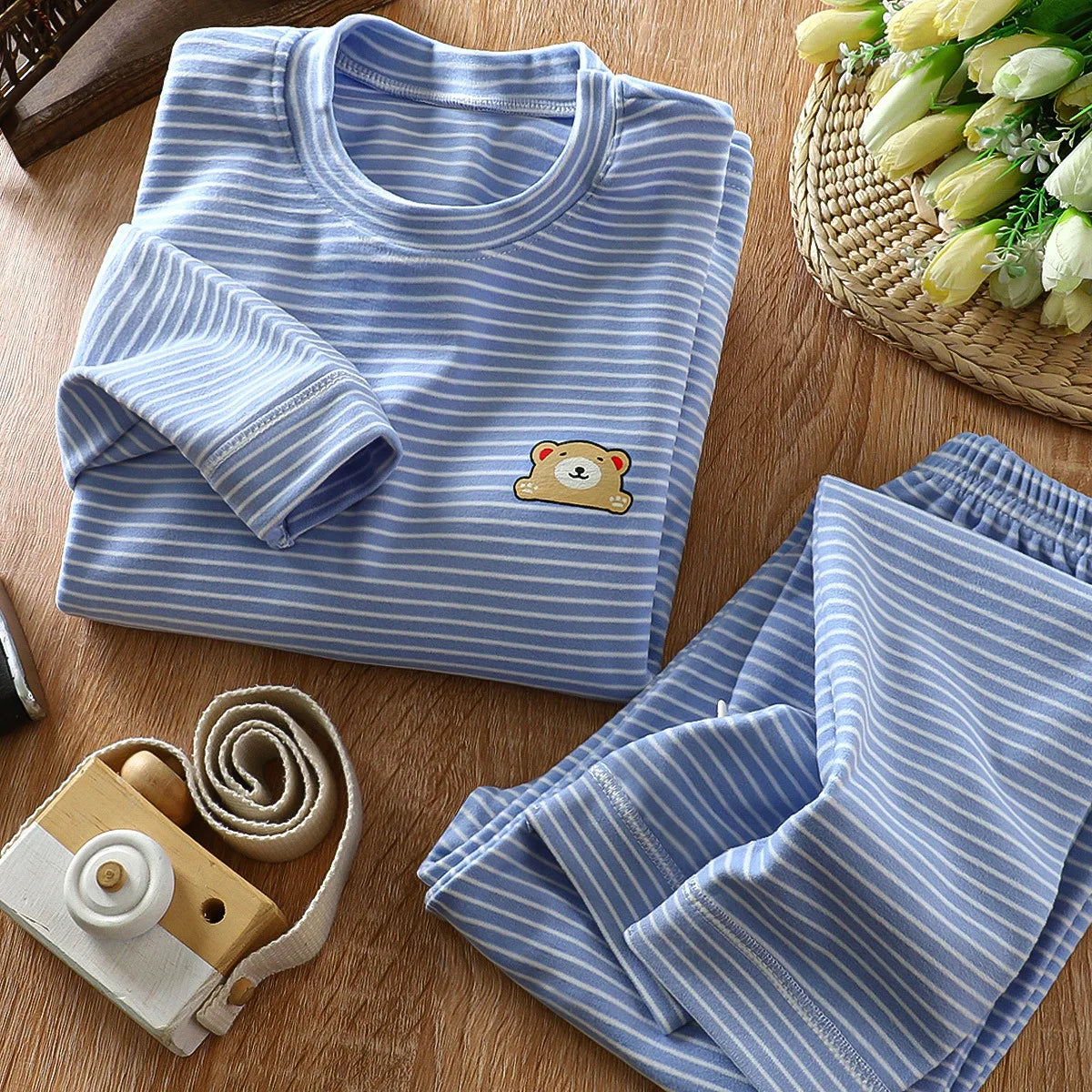Set de pijama de confort a rayas