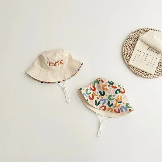 Cappello da sole di cotone reversibile di cotone 
