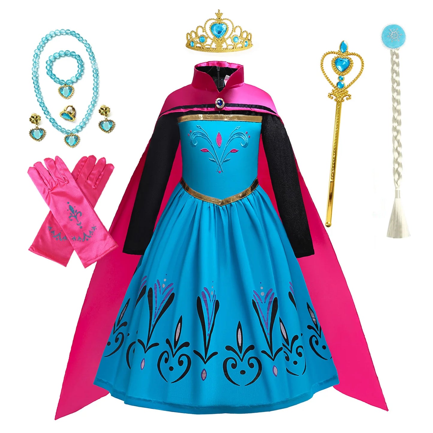 Elsa Anna Princess Dresses Girlssnow Queen costumi