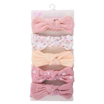 5 pezzi set di fascia di cotone mussola per bambini