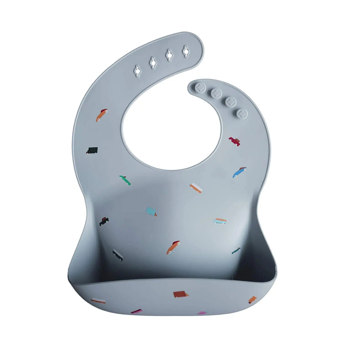 Bavaglini in silicone floreale beige e blu