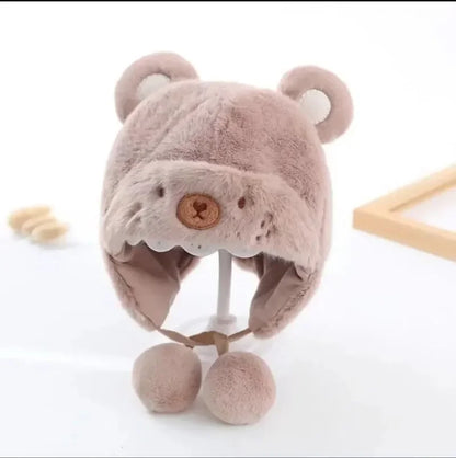 Cappello invernale per orecchie di orso fuzzy 