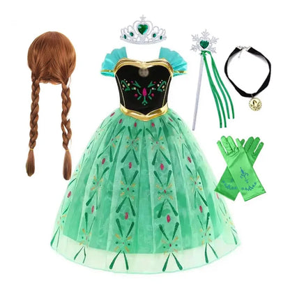 Elsa Anna Princess Dresses Girlssnow Queen costumi