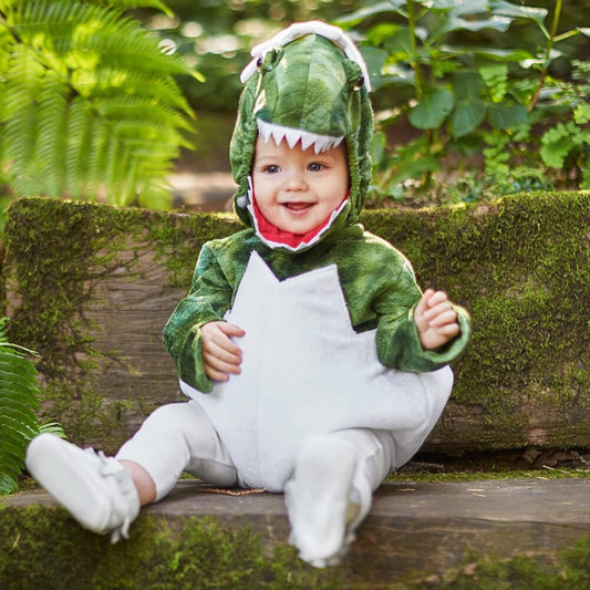 Disfraz de bebé con temática de dinosaurio