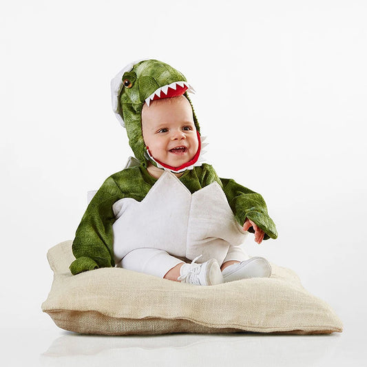 Disfraz de bebé con temática de dinosaurio