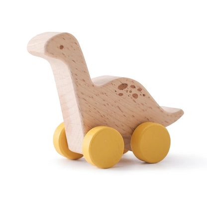 Set di giocattoli di dinosauro e veicolo in legno 