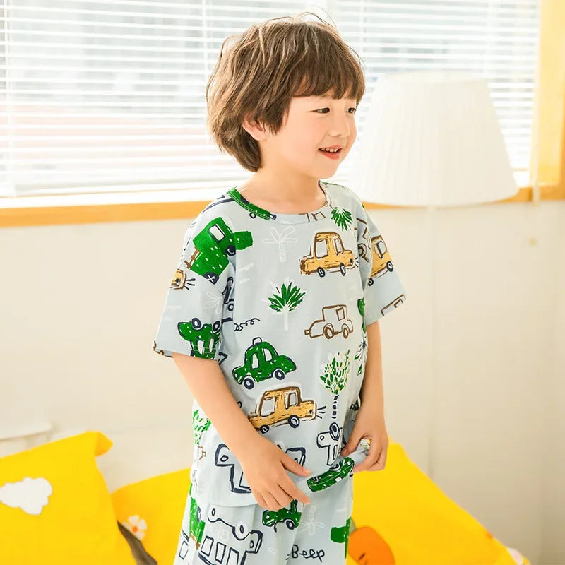 Set de pijama de autos de dibujos animados
