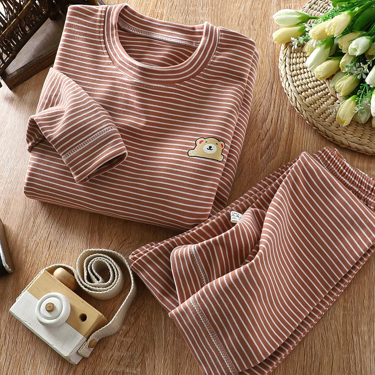 Set de pijama de confort a rayas