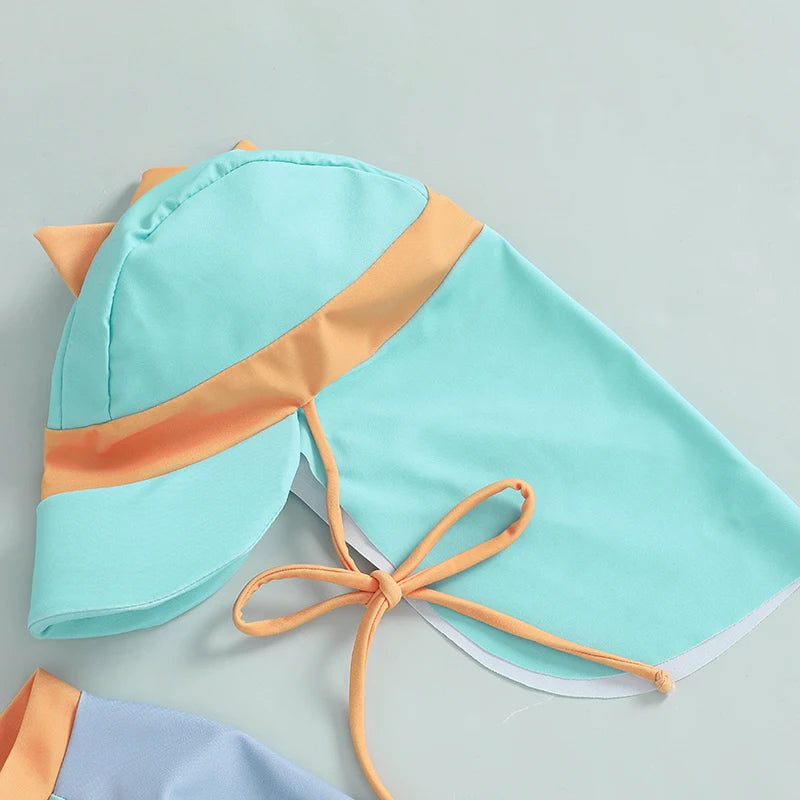 Traje de baño de bebés para niños con sombrero