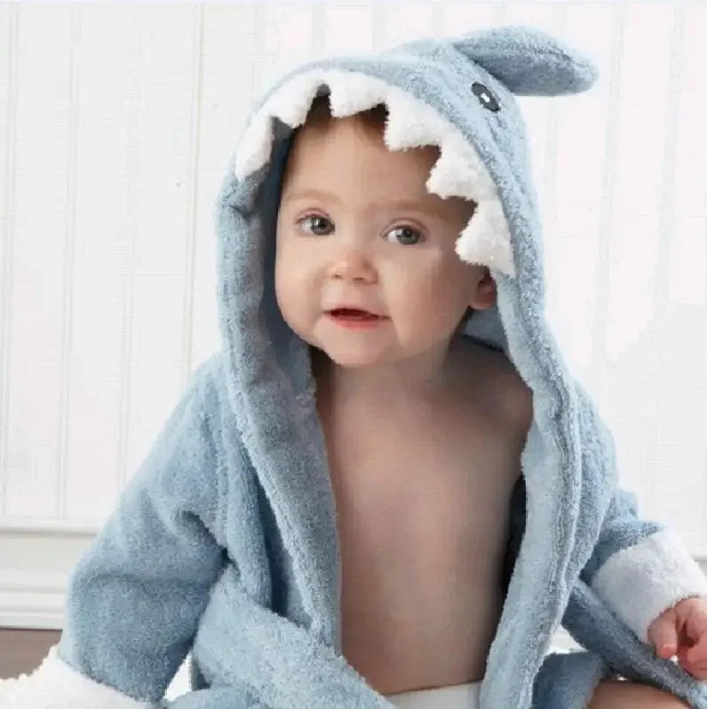 Bata de baño de bebé con capucha de animales 