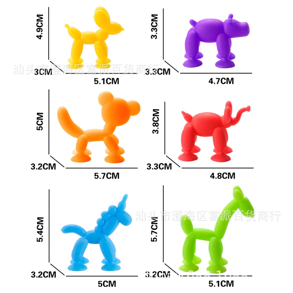 Coloridos juguetes de baño de taza de succión